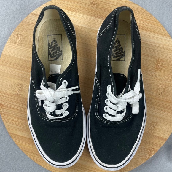 Vans Authentic Black Canvas Low Top Sneakers Shoes Men 7 Women 8.5 - Picture 7 of 11